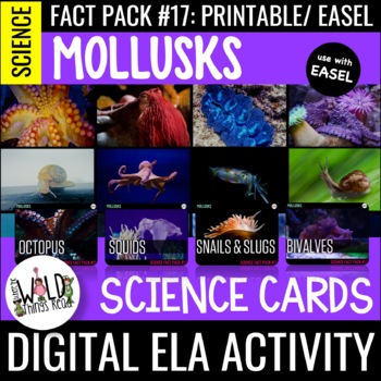 Preview of Science Fact Pack 17: Mollusks Printable Task Cards & Assessment