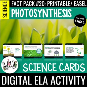 Preview of Science Fact Pack 20: Photosynthesis Printable Task Cards & Assessment