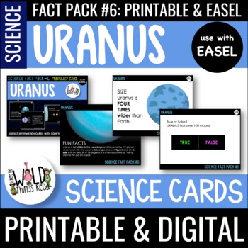 Preview of Science Fact Pack 6: Uranus Printable Task Cards & Assessment