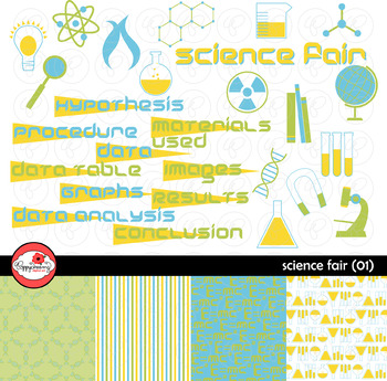 Preview of Science Fair (01) Clipart and Digital Paper by Poppydreamz