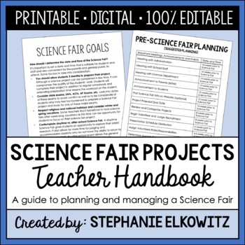 Preview of A Teacher's Guide to a Science Fair | Printable, Digital & Editable