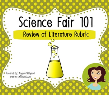 Preview of Science Fair 101: Review of Literature {Rubric}