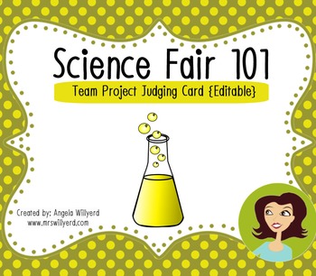 Preview of Science Fair 101: Team Project Judging Card {editable}