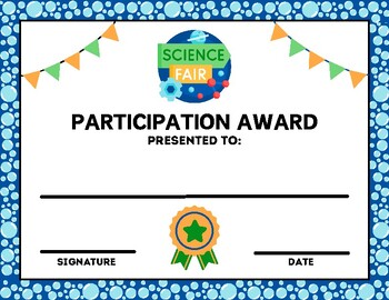 Preview of Science Fair Certificate