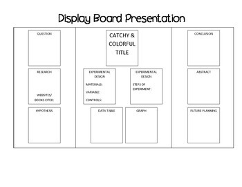 Preview of Science Fair Display Board Student Reference Sheet