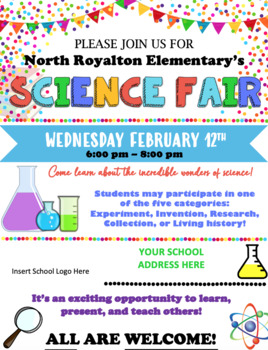 Preview of Science Fair Flyer EDITABLE