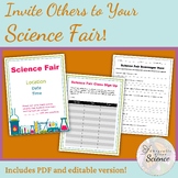 Science Fair Flyer, Sign Up, and Worksheet (Science Fair P