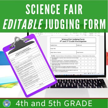 Preview of Science Fair Judging Form Rubric | 4th and 5th Grade | EDITABLE