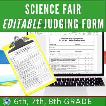 Preview of Science Fair Judging Form Rubric | Middle School | EDITABLE