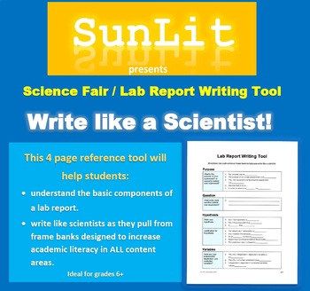 Preview of Science Fair / Lab Report Writing Tool - Write like a scientist!