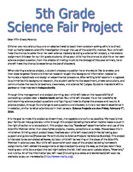 Preview of Science Fair Letter to Parents
