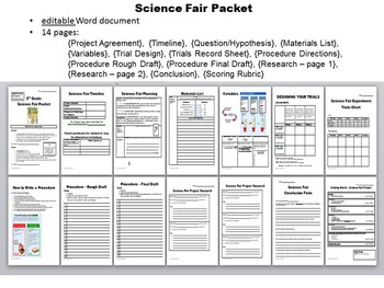 Preview of Science Fair Packet - Complete & Comprehensive