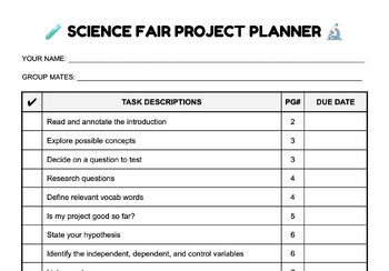 Science Fair Packet-- Start To Finish (GOOGLE DOCS) By Science With Heart