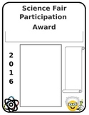 Science Fair Participation Award/ Certificate Editable
