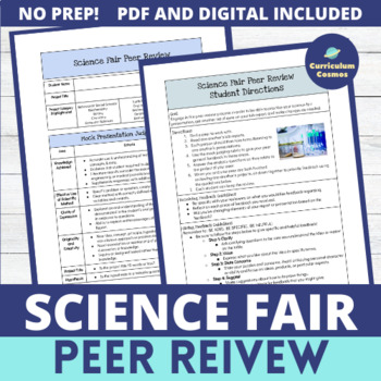 Preview of Science Fair Peer Review Template for Middle School