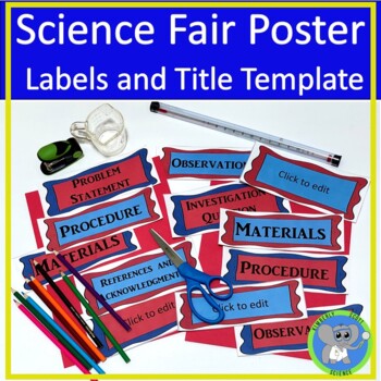 Preview of Science Fair Project Organization | Poster Labels And Editable Title Template