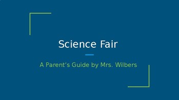 Preview of Science Fair Powerpoint - a parent aid