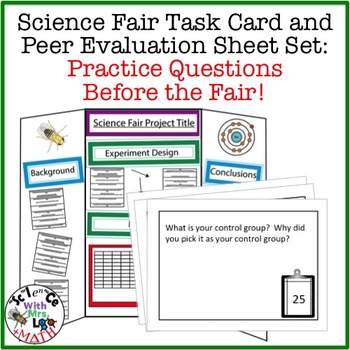 Preview of Science Fair Preparation Task Card Set and Peer Evaluation Sheets