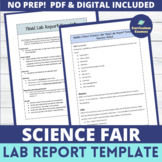 Science Fair Project Final Lab Report Template for Middle School