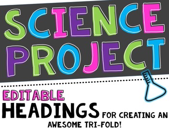 Preview of Science Fair Project Headers and decor-Editable