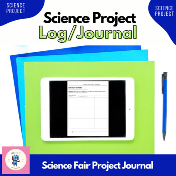 Preview of Science Fair Project Journal/Logbook and labels ct font