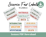 Science Fair Project Labels