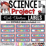 Science Fair Project Labels {RED CHEVRON} --- with EDITABL