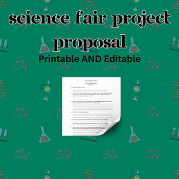 Preview of Science Fair Project Proposal Printable