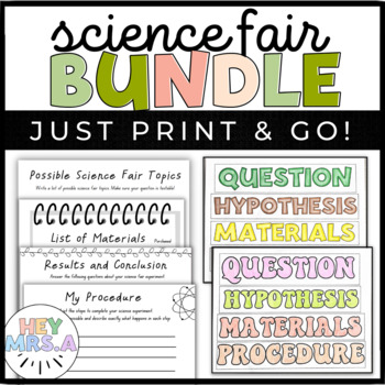 Preview of Science Fair Project Bundle - Packet + Board Display Headings!