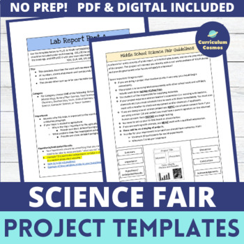 Preview of Science Fair Project Report Template Set