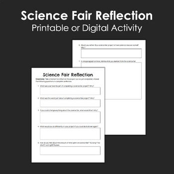 Preview of Science Fair Reflection