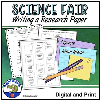 Preview of Science Fair Research Paper with Easel Activity