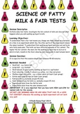 Science - Fair Tests & Fatty Milk - Detailed Lesson Plan f