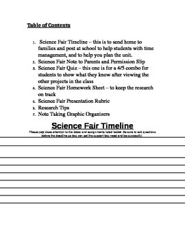Preview of Science Fair Unit