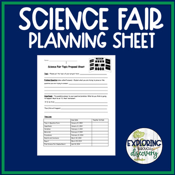 Preview of Science Fair Planning Sheet **editable**