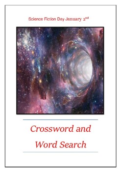 Science Fiction Day January 2nd Crossword Puzzle Word Search Bell Ringer