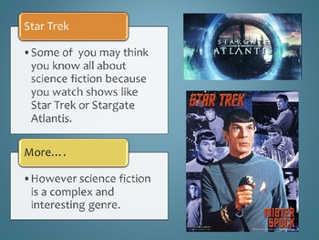 Preview of Science Fiction Elements in a Short Story pear deck