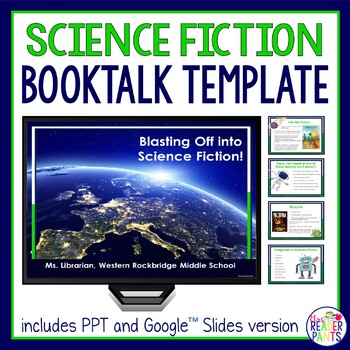 Preview of Science Fiction Genre - Booktalk Template for Library - Middle School Library