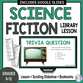 Preview of Science Fiction Genre Library Lesson - Middle School Library - Genre Lessons