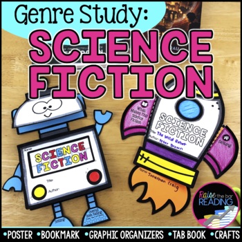 Preview of Science Fiction Genre Study: Poster, Graphic Organizers, Tab Books and Crafts