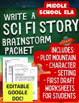 Preview of Science Fiction SciFi Story Brainstorming Packet Creative No Prep Read to Print