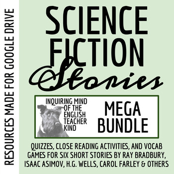 Preview of Science Fiction Short Story Activities Bundle for High School ELA (Google Drive)