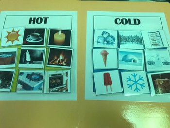 Preview of Science File Folder- Hot and Cold Sort