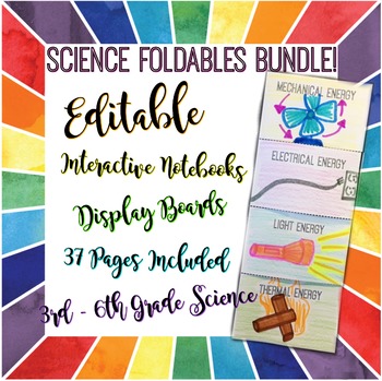 Preview of Science Foldable Bundle! *EDITABLE* | General Science Bundle