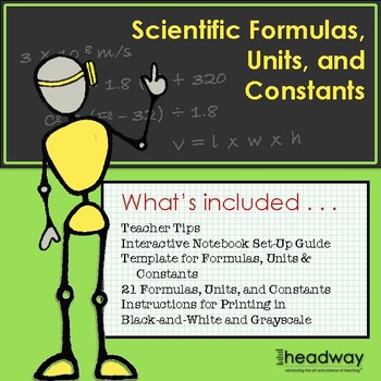Preview of Science Formulas, Units & Conversions for an Interactive Notebook