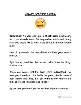 Preview of Science Fun Facts: Dyslexia-Friendly