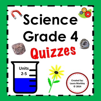 Preview of Science 4th grade Printables Units 2 - 5