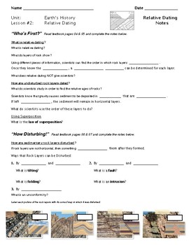 Worksheet relative age dating Fossils and