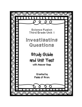 Preview of Science Fusion Grade 3 Unit 1 Study Guide and Unit Test