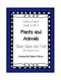 Science Fusion Grade 3 Unit 3 Study Guide and Test (with A